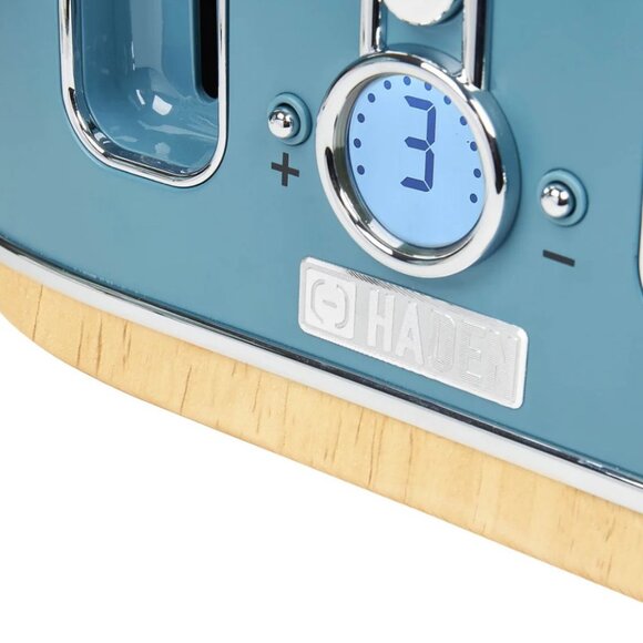 Haden Dorchester 4-Slice Wide Slot Stainless Steel Toaster Stone Blue NWT - Picture 3 of 6